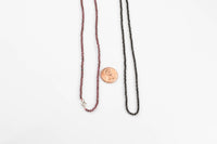 Larry- Long Necklace- Perfect for Layering-Sterling Silver- 32 inches- Spinel and Garnet- Very Fine and sparkly