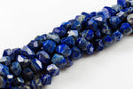 Natural 12*16mm Faceted Nuggets Middle Drilled- Lapis Gemstone Beads