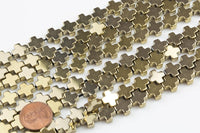 Titanium Pyrite- CROSS Hematite Strands- Light Gold- 2 Sizes