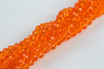 10mm Crystal Rondelle -1 or 5 or 10 STRANDS- Orange