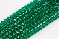 10mm Crystal Rondelle -1 or 5 or 10 STRANDS- Teal Green