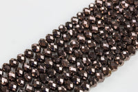 10mm Crystal Rondelle -2 or 5 or 10 STRANDS- Rust Metallic