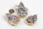 Agate Druzy AB Pendant 2.25 inch- Teardrop