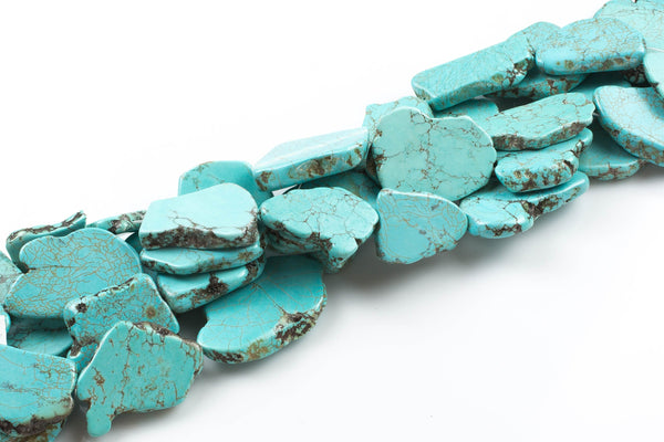 Natural Blue Turquoise Slices Slabs Gemstone Beads