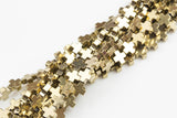 Titanium Pyrite- CROSS Hematite Strands- Light Gold- 2 Sizes