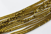 HEMATITE Beads. Special Shape 4mm. Gold Plated. Full Strand 16".