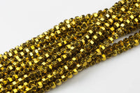 HEMATITE Beads. Special Shape 4mm. Gold Plated. Full Strand 16".