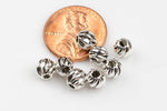 Beads 925 Bali Sterling silver-6mm- 7 per order-s1