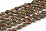 Natural 12*18mm Puffy Oval  Green Opal, High Quality- Full 16 inch Strand Gemstone Beads