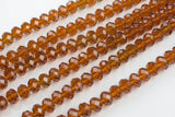 12mm Crystal Rondelle -2 or 5 or 10 STRANDS- Brown Topaz