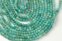 Natural Amazonite Beads Full Strands-15.5 inches-4mm-  Nice Size Hole-  Diamond Cutting, High Facets-Nice and Sparkly-Faceted Round