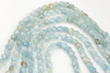 Natural aquamarine Puffy Heart beads in full strands- 8mm Gemstone Beads