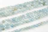 Natural aquamarine Puffy Heart beads in full strands- 8mm Gemstone Beads