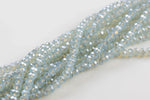 8mm Crystal Rondelle -2 or 5 or 10 STRANDS- Mystic Clear Pale Blue