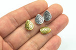 13 Teardrop PEWTER BEADS 10x12mm- 75-9734