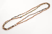 Isabel Layering Necklaces with Pyrite and Mother of Pearl - Ready to Wear - Orange Topaz - Perfect for Layering and Attaching Pendant 35"