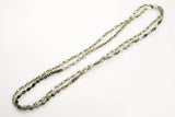 Isabel Layering Necklaces with Pyrite and Mother of Pearl - Ready to Wear - Green Peridot Gray - Perfect for Layering 35"