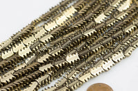 Titanium Pyrite- Light Gold Plated HEMATITE Beads. Arrow Beads 7*10mm. Full Strand 16".