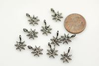 Starburst Crystal Gumetal Pave 10mm Pendant- 4 per order