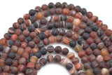 Natural Banded Agate, High Quality in Matte Round, 6mm, 8mm, 10mm, 12mm- Full 16 inch strand Gemstone Beads
