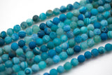 DRUZY AGATE Beads- Blue-- Round 8mm, 10mm, 12mm. Full Strand.-Full Strand 15.5 inch Strand
