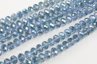 12mm Crystal Rondelle -2 or 5 or 10 STRANDS- Light Tealish Blue ab