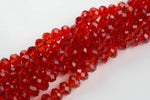 12mm Crystal Rondelle -2 or 5 or 10 STRANDS-  Red
