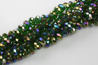 12mm Crystal Rondelle -2 or 5 or 10 STRANDS- Evergreen AB