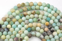 AMAZONITE Beads MATTE/MATT Best Quality Round sizes 4mm, 6mm, 8mm, 10mm, 12mm, 14mm- Full Strand- 15.5 Inches- Matte Finish - Full Strand
