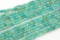 Natural Amazonite Beads Full Strands-15.5 inches-4mm-  Nice Size Hole-  Diamond Cutting, High Facets-Nice and Sparkly-Faceted Round