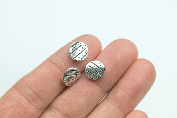 15 Coin PEWTER BEADS 9X10mm- 52-9907