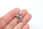 33 Square PEWTER BEADS 6mm- 105-10683