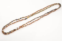 Isabel Layering Necklaces with Pyrite and Mother of Pearl - Ready to Wear - Orange Topaz - Perfect for Layering and Attaching Pendant 35"
