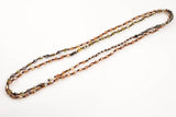 Isabel Layering Necklaces with Pyrite and Mother of Pearl - Ready to Wear - Orange Topaz - Perfect for Layering and Attaching Pendant 35"