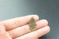 11 Hand of Fatima Pewter Charms Brass 26x17mm 236-5656