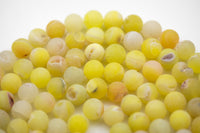 DRUZY AGATE Beads-- 8mm, 10mm, 12mm. Full 15.5 inch strand- Yellow