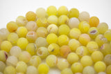 DRUZY AGATE Beads-- 8mm, 10mm, 12mm. Full 15.5 inch strand- Yellow