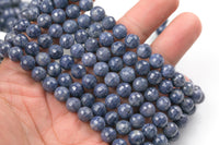 Natural Sapphire in full strands, Facetd Round- 5mm, 6mm, 8mm- Full 15.5 Inch strand AAA Quality Gemstone Beads