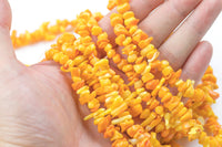 2 Strands Tangerine Coral Chips Beads - Around 6-7mm in dimensions - 2 full strands - Wholesale pricing