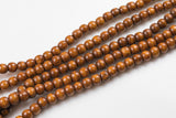 Natural 2 Strands  Wood Beads - Off Round - Maple Color - 10mm - 2 strands ~15" Gemstone Beads