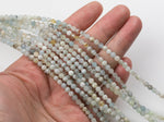 Natural 5mm  Faceted Blue Green Aquamarine Beads - Faceted Round - Full Strand 15.5" Gemstone Beads