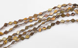 2 Strands Mother of Pearl Diamond Shell Beads - Around 8mm - 2 Full Strand 15.5" - Wholesale Bulk Pricing Shell Beads