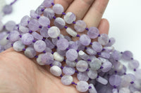 Natural Pink Amethyst Beads Matte Pink Amethyst Beads - Coin Shaped 12mm - 1 strand ~15.5" - Special Exclusive Item Gemstone Beads