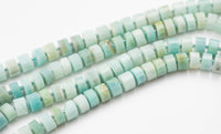 Natural AMAZONITE Faceted Roundel Heishi Nuggets - Very Nice Hand Cut Beads - 11mm - 16" Strand Gemstone Beads