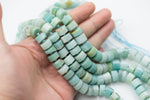 Natural AMAZONITE Faceted Roundel Heishi Nuggets - Very Nice Hand Cut Beads - 11mm - 16" Strand Gemstone Beads