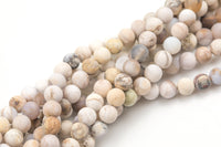 Natural Smokey Dentrite Agate Matte Round sizes 6mm and 8mm AAA Quality Gemstone Beads