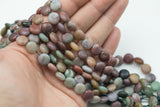 Natural Indian Agate Matte Oval Beads  Indian Agate Beads - Coin Shaped 10mm - 1 strand ~15.5" - Special Exclusive Item Gemstone Beads