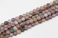 Natural Indian Agate Matte Oval Beads  Indian Agate Beads - Coin Shaped 10mm - 1 strand ~15.5" - Special Exclusive Item Gemstone Beads