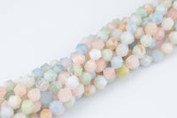 Natural Morganite Beryl - Hexagon Shape- Grade A High Quality- 8mm and 10mm- Full Strand 16" Gemstone Beads