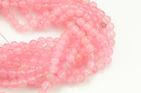Clearish Pink Jade- Faceted Round 4mm 6mm 8mm 10mm 12mm - Single or Bulk - 15.5"